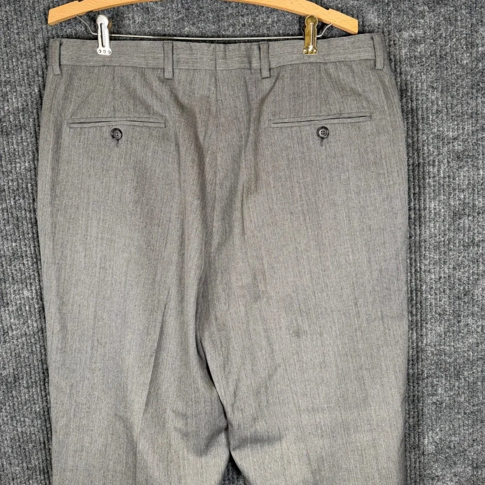 Austin Reed Super 100's Wool Dress Pants Men's 36x30 Gray Pleated Trousers